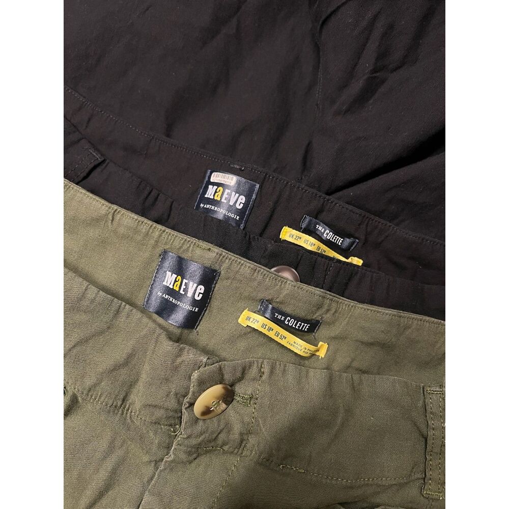 LOT OF 2 Maeve Anthropologie Wide Leg Pants Size 18W Black & Olive